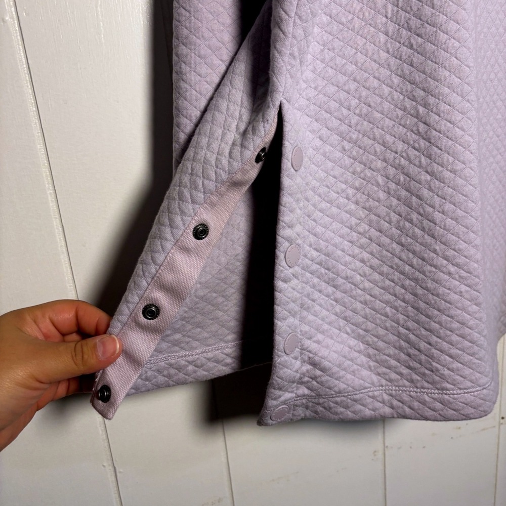 LL Bean Quilted Cowl Neck Pullover Sweatshirt Lavender Purple Sz Large Outdoors - Picture 4 of 11